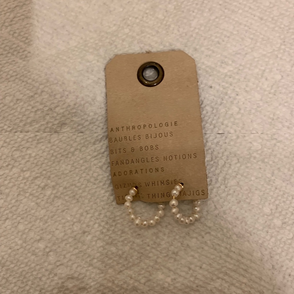 Anthropologie pearled hugger hoop earring - Picture 6 of 7